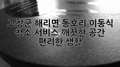 고창군 해리면 동호리 이동식 청소 서비스: 깨끗한 공간, 편리한 생활